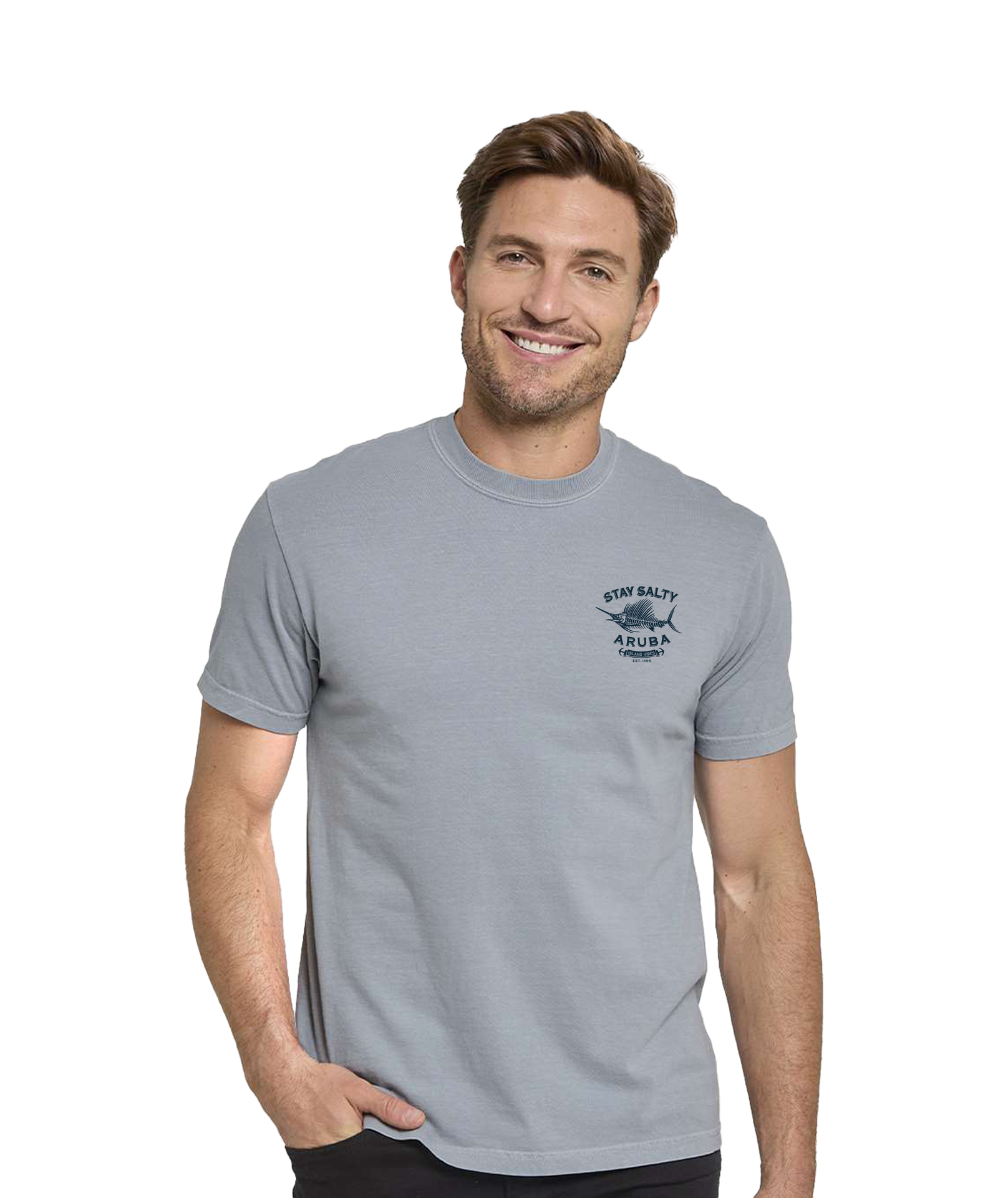 D137 - C1200 - Threadfast Apparel - Unisex Colors Garment-Dyed T-Shirt SMOKE